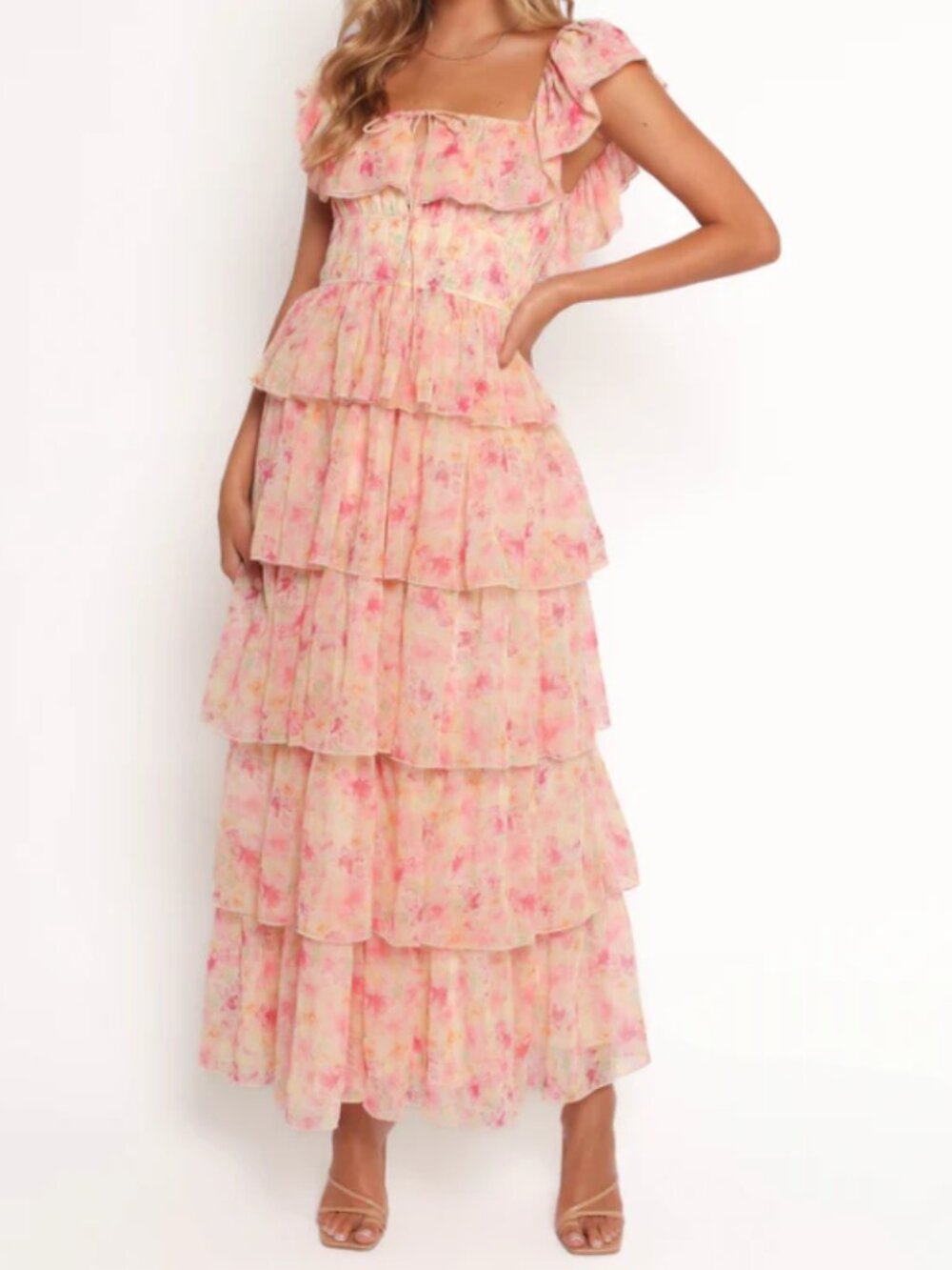 Petal & Pup Belle Maxi Dress in Pink Floral | Size M
